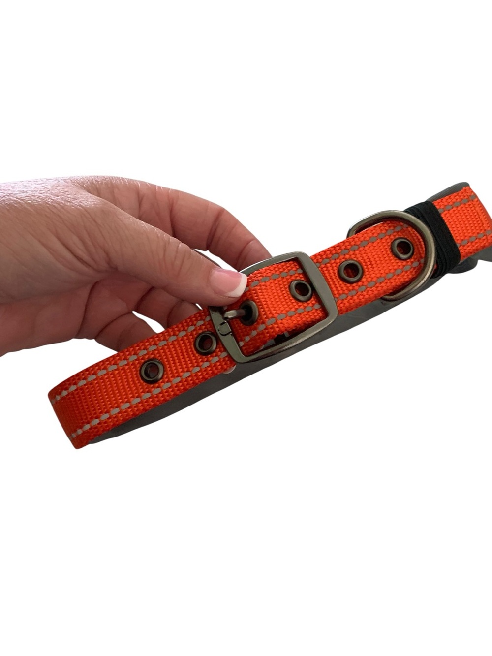 Orange Reflective Dog Collar - Durable Nylon